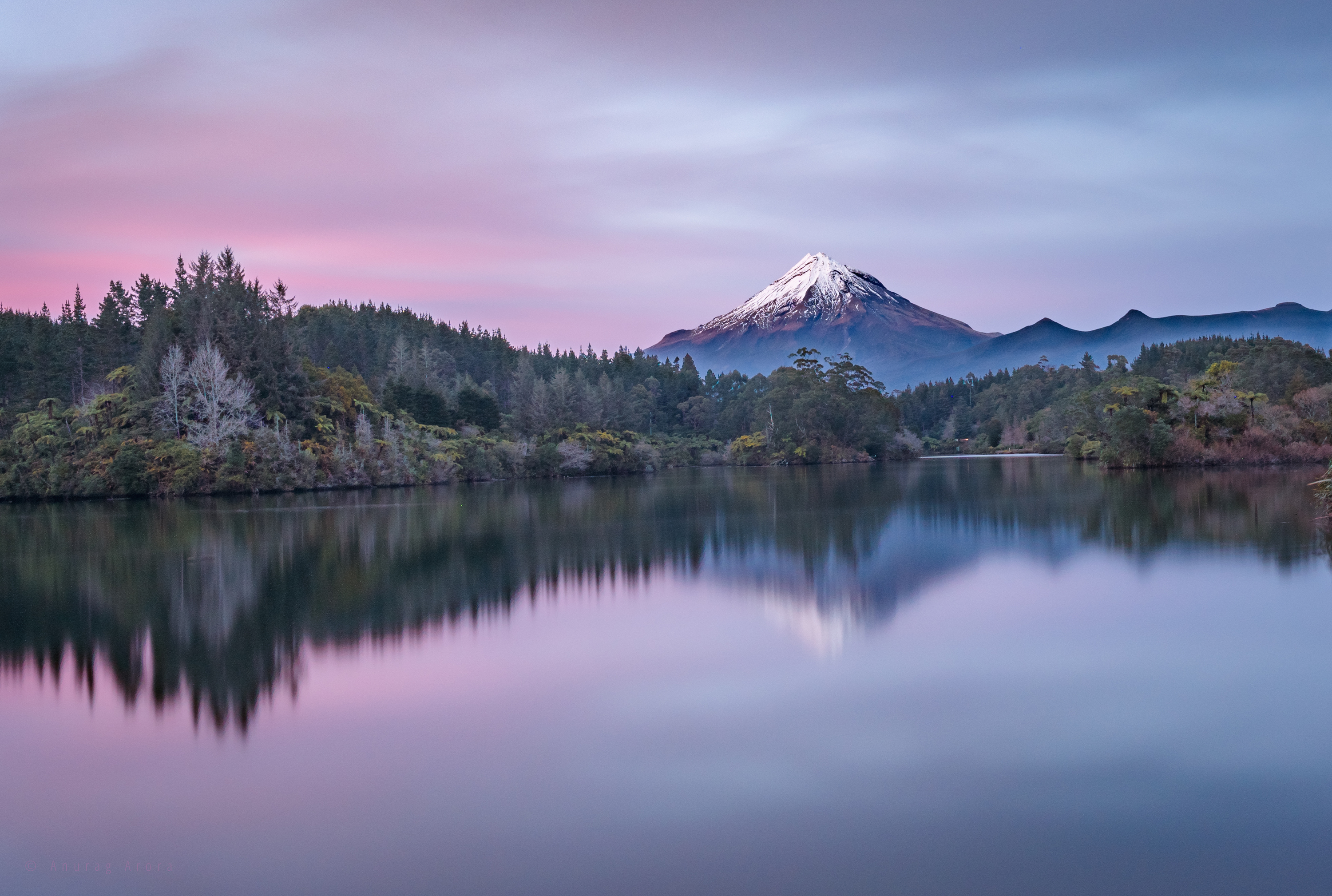 Mount Taranaki from Lake Mangamahoe
